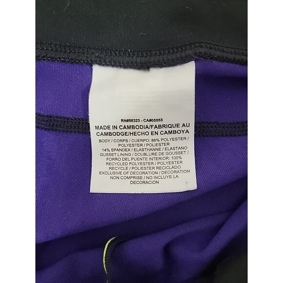 Nike Dri-Fit Capri Leggings Women’s Purple Print Wide Waistband Pocket - Picture 8 of 9